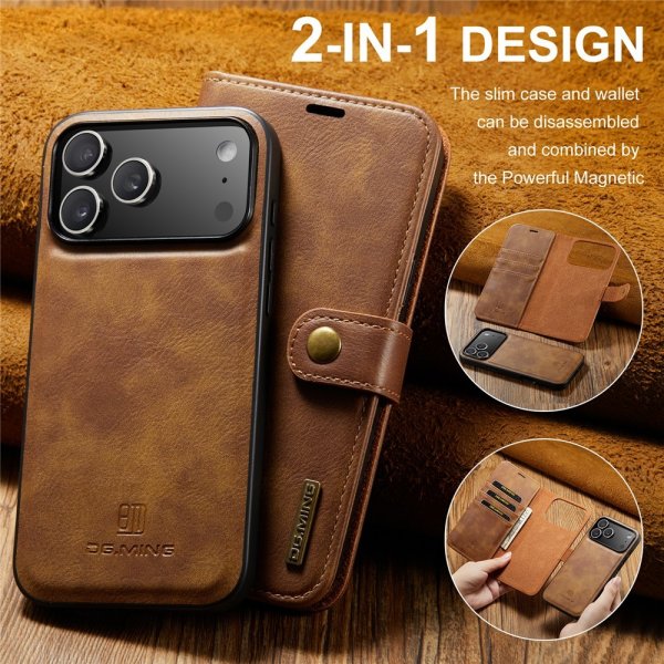 Dg.Ming iPhone 17 Pro Etui Avtagbart Deksel Brun