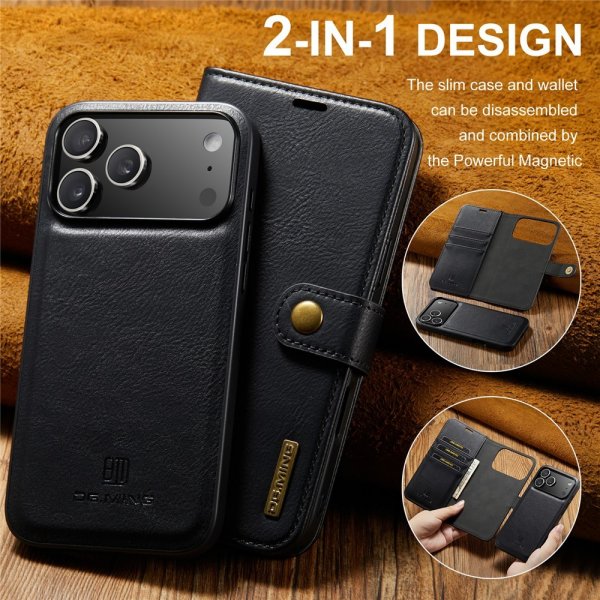 Dg.Ming iPhone 17 Pro Etui Avtagbart Deksel Svart