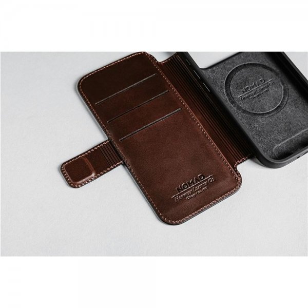 Nomad iPhone 17 Pro Etui Modern Leather Folio Horween Rustic Brown