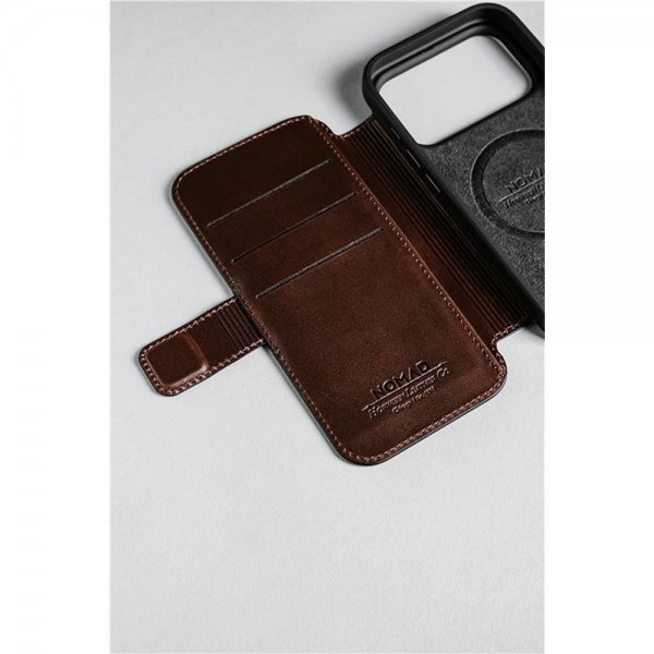 Nomad iPhone 17 Pro Etui Modern Leather Folio Horween Rustic Brown