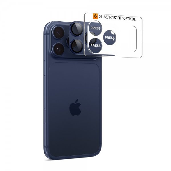 Spigen iPhone 17 Pro Kamerabeskytter Glas.tR EZ Fit Optik Pro XL Blå