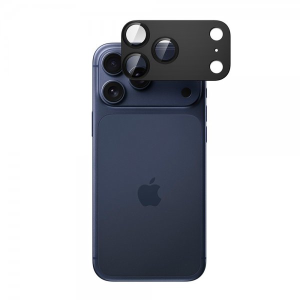 Spigen iPhone 17 Pro Kamerabeskytter Glas.tR EZ Fit Optik Pro XL Svart