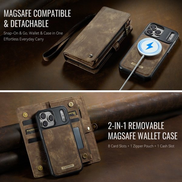 CaseMe iPhone 17 Pro Max Etui 008 Series Avtakbart Deksel Brun