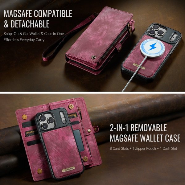 CaseMe iPhone 17 Pro Max Etui 008 Series Avtakbart Deksel Rød