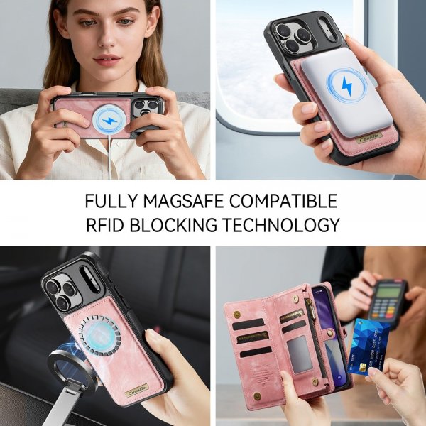 CaseMe iPhone 17 Pro Max Etui 008 Series Avtakbart Deksel Rosa
