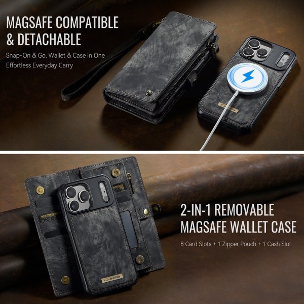CaseMe iPhone 17 Pro Max Etui 008 Series Avtakbart Deksel Svart