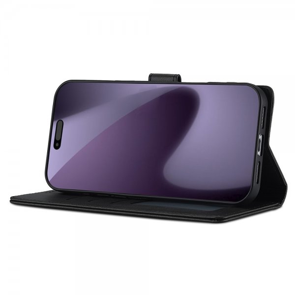 Lc.Imeeke iPhone 17 Pro Max Etui med Kortlomme stativfunksjon Svart