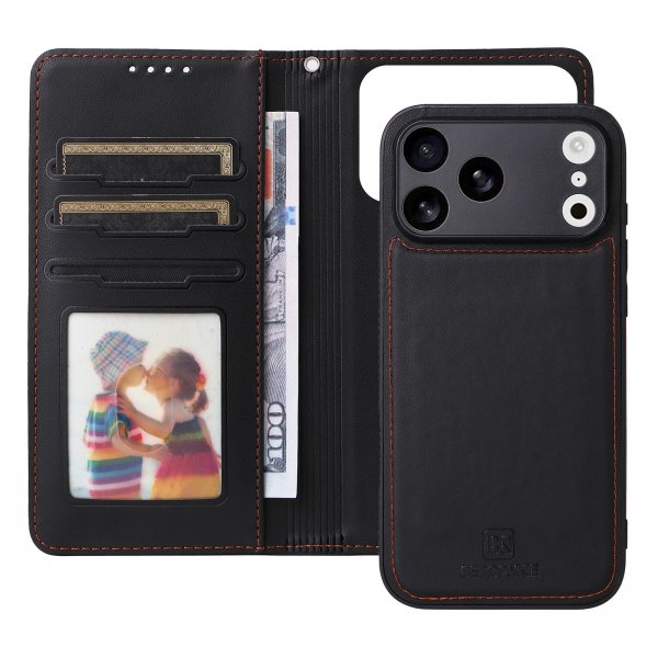 Betopnice iPhone 17 Pro Max Etui Avtagbart Deksel 005 Svart