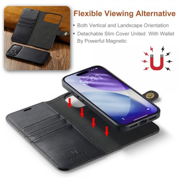 Dg.Ming iPhone 17 Pro Max Etui Avtagbart Deksel Svart