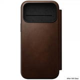 Nomad iPhone 17 Pro Max Etui Modern Leather Folio Brun