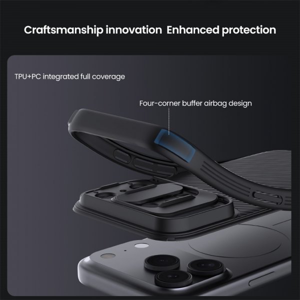 Nillkin iPhone 17 Pro Max Deksel CamShield Pro MagSafe Svart