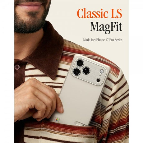 Spigen iPhone 17 Pro Max Deksel Classic LS MagFit Stone