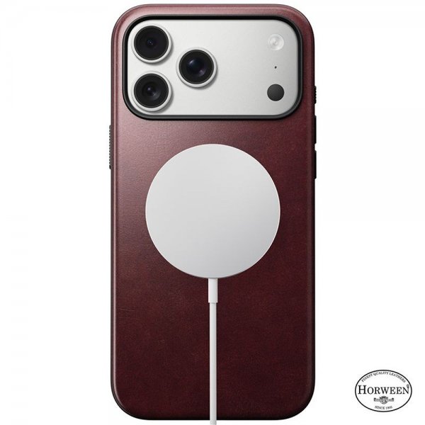 Nomad iPhone 17 Pro Max Deksel Modern Leather Case Horween Burgundy