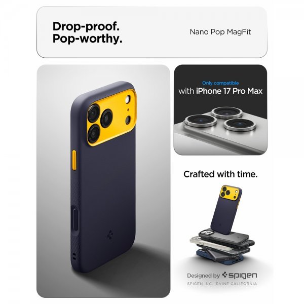 Spigen iPhone 17 Pro Max Deksel Nano Pop MagFit Blueberry Navy