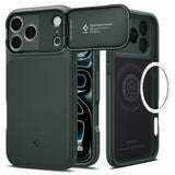 Spigen iPhone 17 Pro Max Deksel Optik Armor MagFit Abyss Green