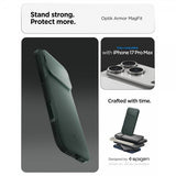 Spigen iPhone 17 Pro Max Deksel Optik Armor MagFit Abyss Green