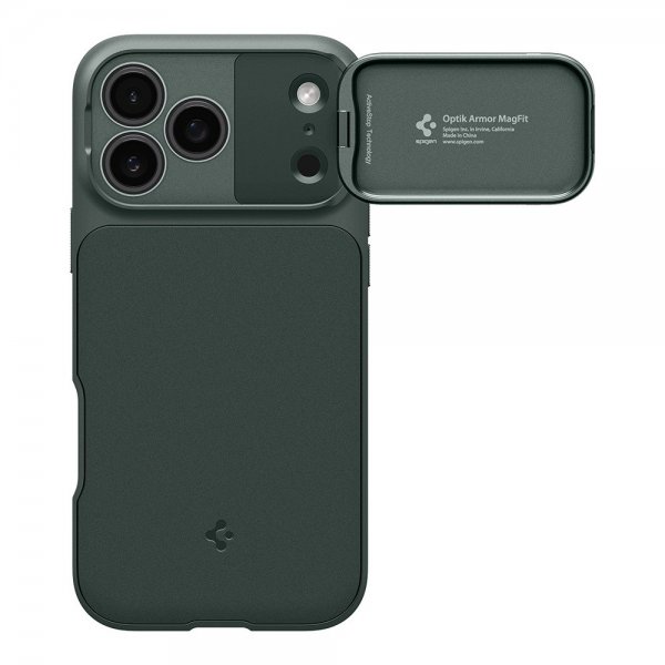 Spigen iPhone 17 Pro Max Deksel Optik Armor MagFit Abyss Green