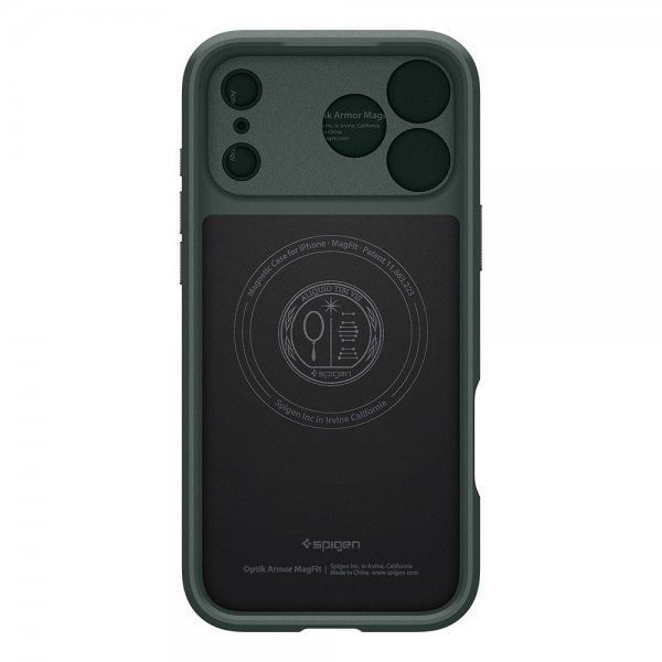 Spigen iPhone 17 Pro Max Deksel Optik Armor MagFit Abyss Green