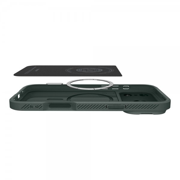 Spigen iPhone 17 Pro Max Deksel Optik Armor MagFit Abyss Green