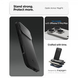 Spigen iPhone 17 Pro Max Deksel Optik Armor MagFit Svart
