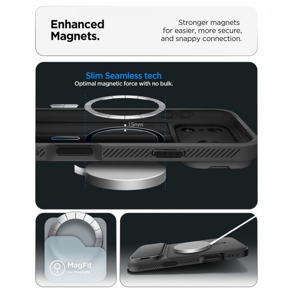 Spigen iPhone 17 Pro Max Deksel Optik Armor MagFit Svart