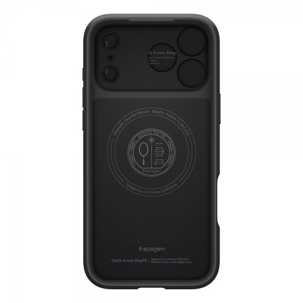 Spigen iPhone 17 Pro Max Deksel Optik Armor MagFit Svart
