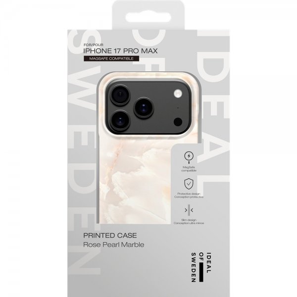 Ideal of Sweden iPhone 17 Pro Max Deksel Printed Case MagSafe Rose Pearl Marble
