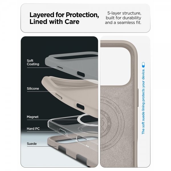 Spigen iPhone 17 Pro Max Deksel Silicone Fit MagFit Stone