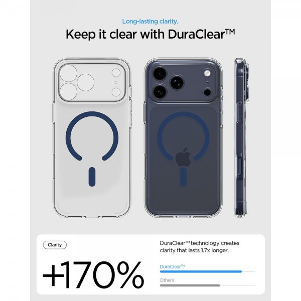 Spigen iPhone 17 Pro Max Deksel Ultra Hybrid MagFit Clear Deep Blue