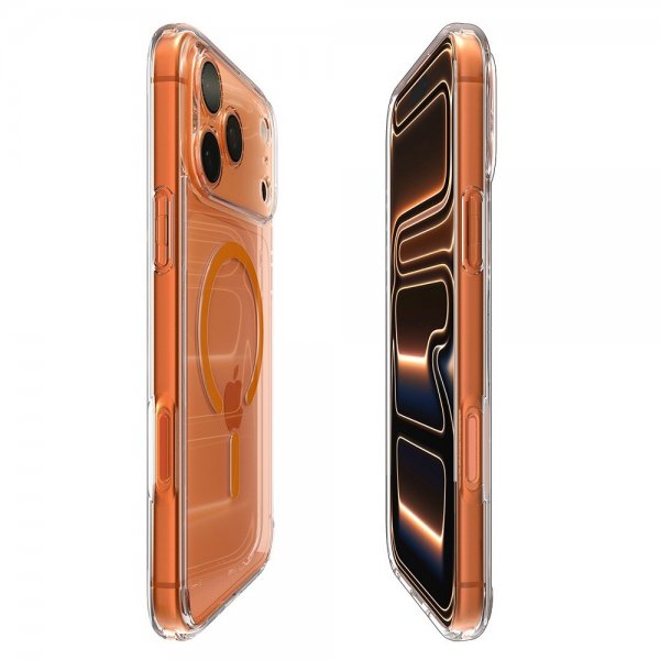 Spigen iPhone 17 Pro Max Deksel Ultra Hybrid MagFit Clear Orange