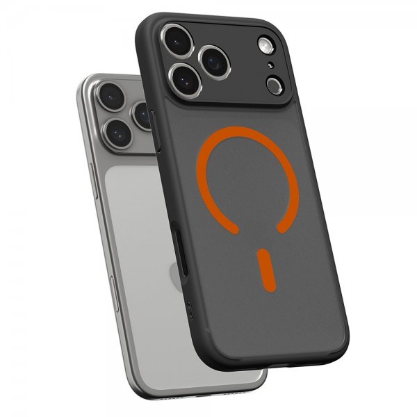 Spigen iPhone 17 Pro Max Deksel Ultra Hybrid MagFit Frost Black Orange