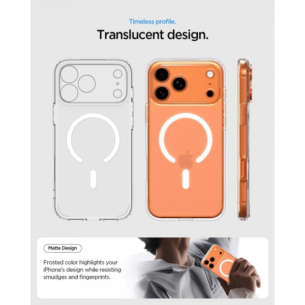 Spigen iPhone 17 Pro Max Deksel Ultra Hybrid MagFit Frost White