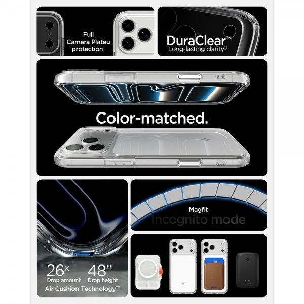 Spigen iPhone 17 Pro Max Deksel Ultra Hybrid T MagFit Glossy White
