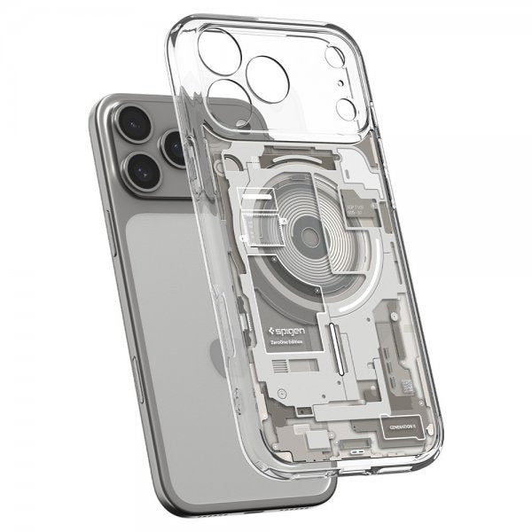 Spigen iPhone 17 Pro Max Deksel Ultra Hybrid Zero One MagFit Natural Titanium