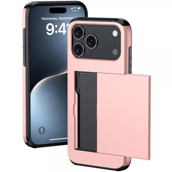 iPhone 17 Pro Deksel Card Slide Rosegull
