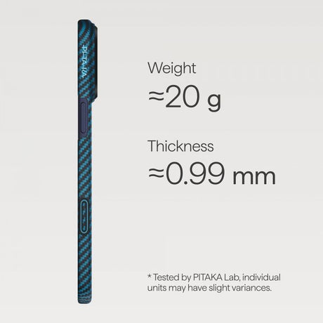 Pitaka iPhone 17 Pro Deksel Edge Black/Blue Twill