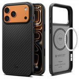 Spigen iPhone 17 Pro Deksel Enzo Aramid T MagFit Svart