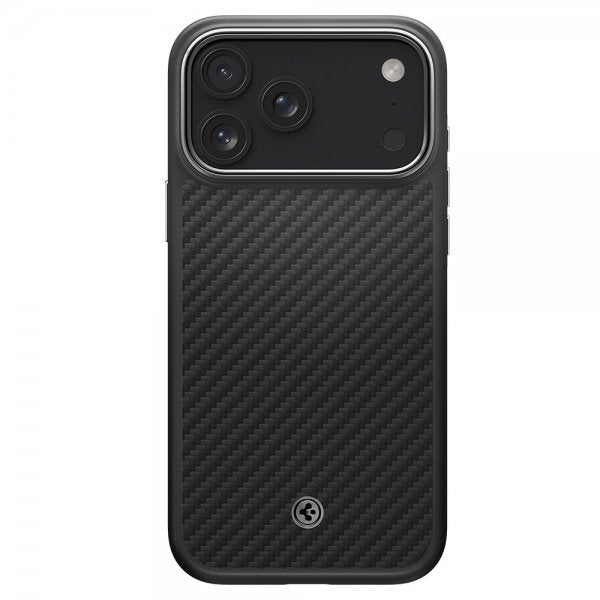 Spigen iPhone 17 Pro Deksel Enzo Aramid T MagFit Svart Sølv