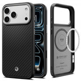 Spigen iPhone 17 Pro Deksel Enzo Aramid T MagFit Svart Sølv