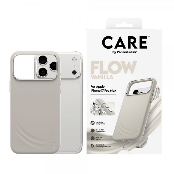 CARE by PanzerGlass iPhone 17 Pro Max Deksel Flow MagSafe Vanilla