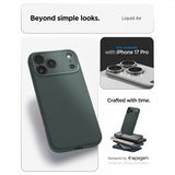 Spigen iPhone 17 Pro Deksel Liquid Air Abyss Green