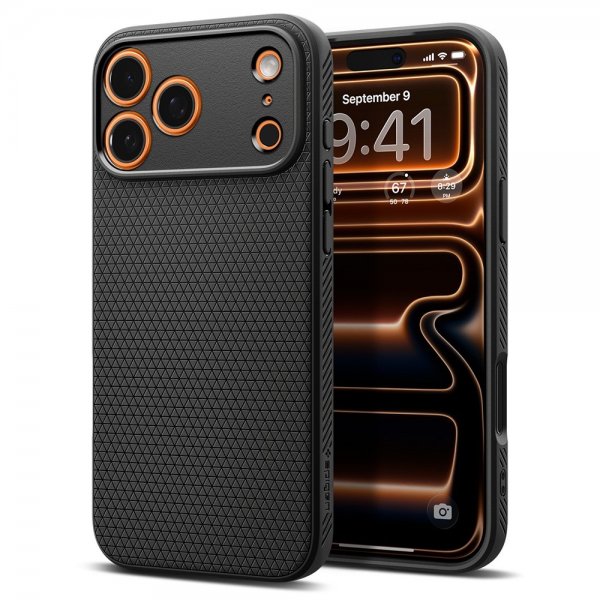 Spigen iPhone 17 Pro Deksel Liquid Air Matte Black