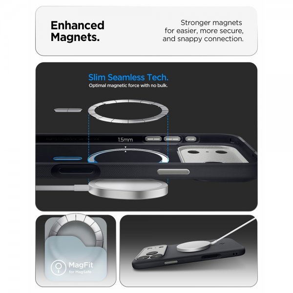 Spigen iPhone 17 Pro Deksel Nano Pop MagFit Black Sesame