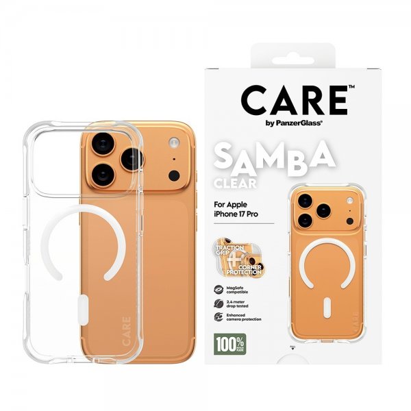 CARE by PanzerGlass iPhone 17 Pro Deksel Samba MagSafe Transparent