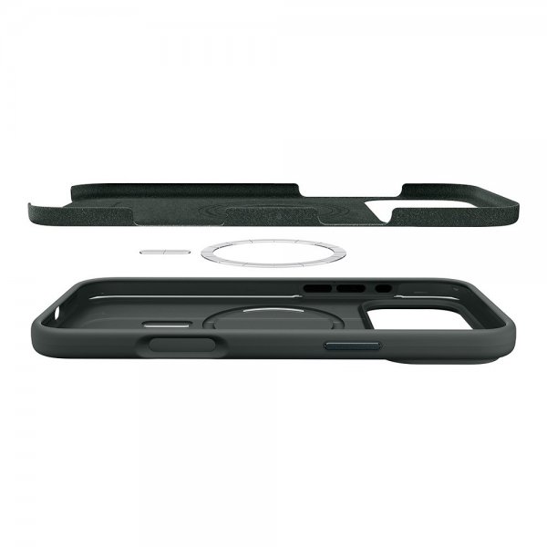 Spigen iPhone 17 Pro Deksel Silicone Fit MagFit Abyss Green