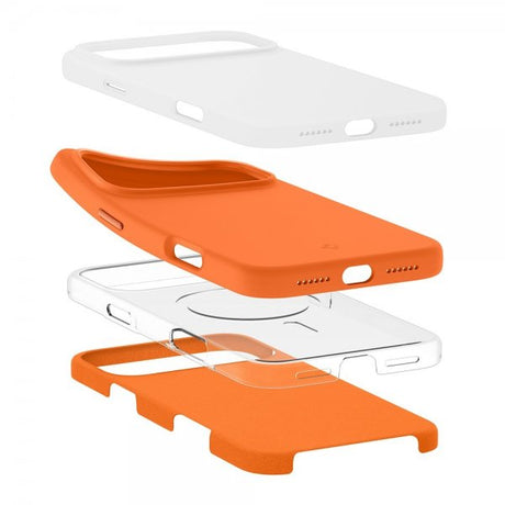 Spigen iPhone 17 Pro Deksel Silicone Fit MagFit Cosmic Orange