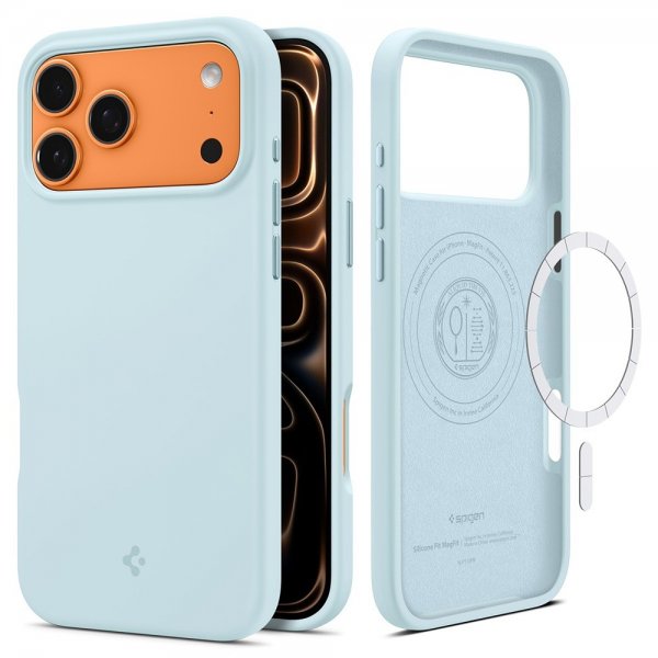Spigen iPhone 17 Pro Deksel Silicone Fit MagFit Mute Blue