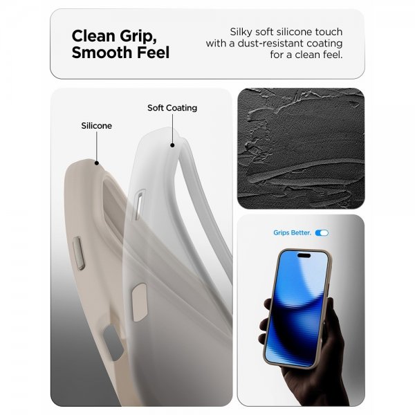 Spigen iPhone 17 Pro Deksel Silicone Fit MagFit Stone