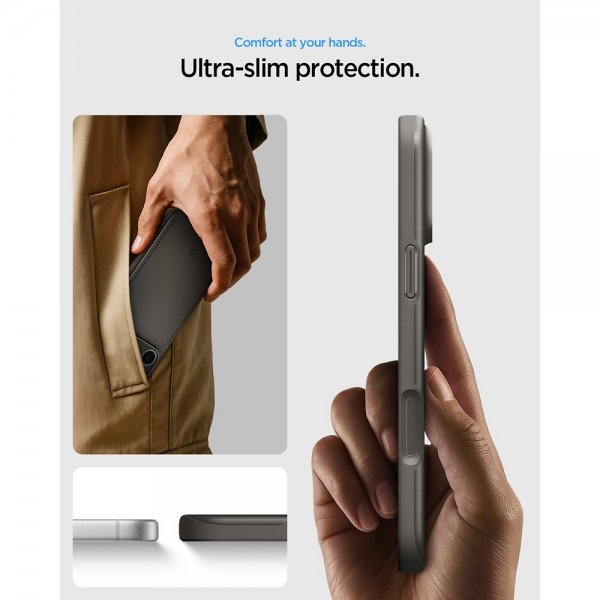 Spigen iPhone 17 Pro Deksel Thin Fit MagFit Gunmetal