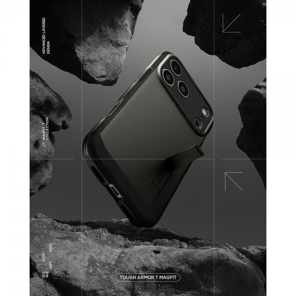 Spigen iPhone 17 Pro Deksel Tough Armor T MagFit Gunmetal